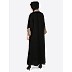 Double layered Dubai abaya- Black-Khaki